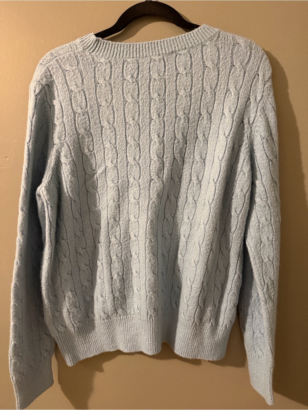 Classic woman’s  Cable Knit Sweater in Light Blue